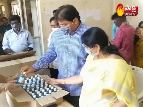 YSRCP MLA Rachamallu Distribute Sanitizers in YSR District