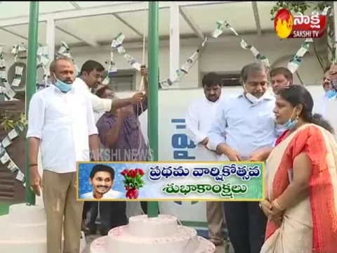 YSRCP Celebrations in Party Office Over One Year Of YS Jagan Rule In AP