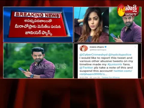 Actress Meera Chopra Complaint On Junior NTR Fans At Cyber Crime Police
