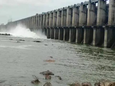 Jurala Reservoir Gets Huge Flood Water From Krishna Basin Water Video