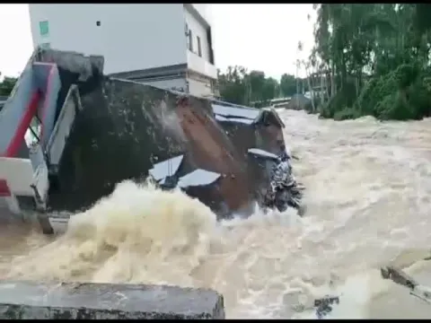 Building Collapsed Due To Floods