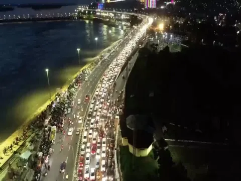 Kanaka Durga Flyover Drone Camera View