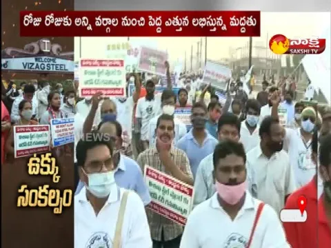 Rally At RK Beach About  Against  Visakha steel plant
