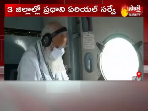 PM Narendra Modi Conducts Aerial Survey Of Damage In Gujarat