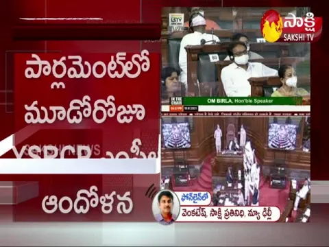 YSRCP MPs Protest on the Third Day in Parliament