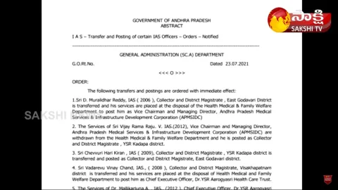16 IAS Officers Transferred In Andhra Pradesh