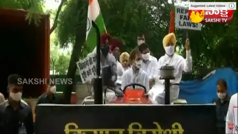 Rahul Gandhi Drives Tractor to Reach Parliament Against Farm Laws