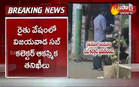 రైతు వేషం లో  విజయవాడ సబ్ కలెక్టర్ ఆకస్మిక తనిఖీలు 