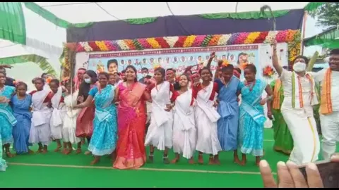 Pushpa Sreevani Dance In World Tribal Day Celebration Parvathipuram