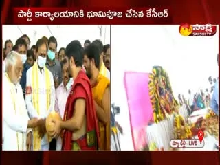 CM KCR Laid Foundation Stone For TRS New Bhavan In Delhi