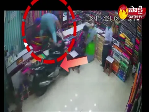 Viral Video: Bike Enters Cloth Shop In Khammam