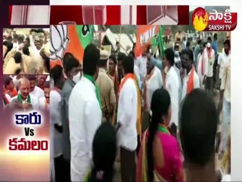 TRS Leaders Protest On Bandi Sanjay Tour In Nalgonda