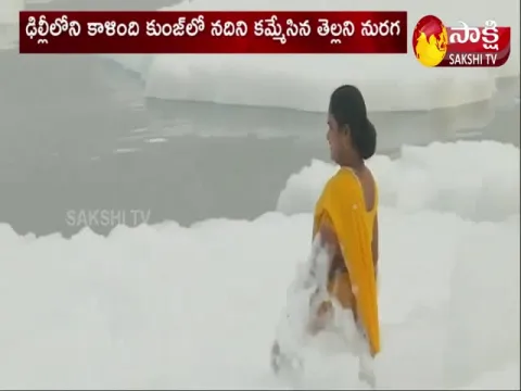 Delhi Chemical Effect Foam Formation In Yamuna River
