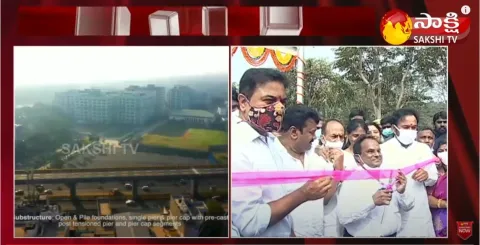  Hyderabad:Minister KTR Inaugurates Shaikpet Flyover