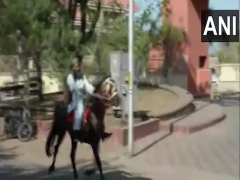 Maharashtra Man Travels To Work On Horse Amid Fuel Price Rise