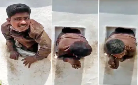 Thief Was Stuck In The Temple Wall Hole In Srikakulam District