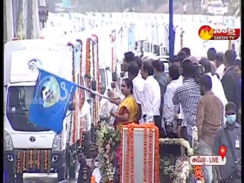 AP CM YS Jagan Launches Dr YSR Sanchara Pashu Arogya Seva Ambulances
