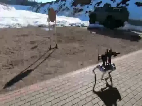 Chilling Moment Robot Dog Sub Machine Gun Strapped Opens Fire
