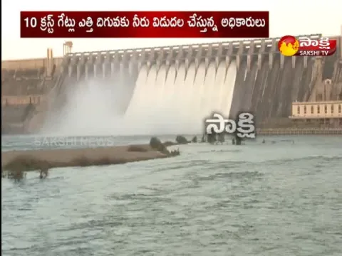 Heavy Flood Water In Nagarjuna Sagar Dam