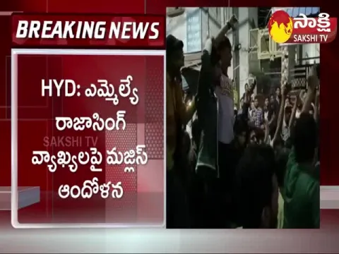 MIM Leaders Protest On BJP MLA Raja Singh Comments