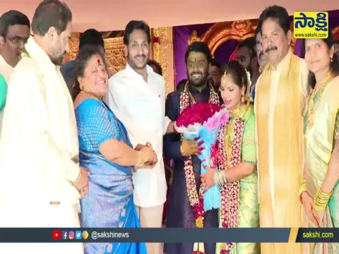 CM YS Jagan Attends Speaker Tamminenis Son Marriage Reception In Srikakulam