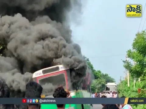 Bus Fire Accident At Krishna District