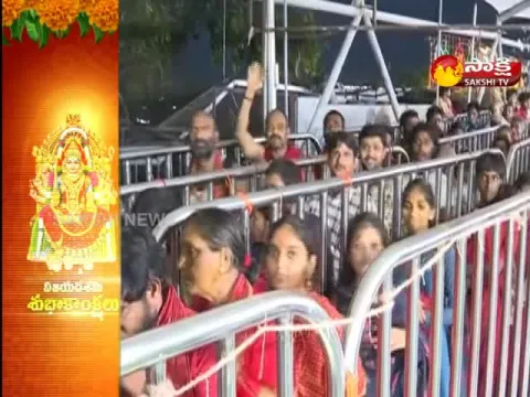 Crowd Of Devotees In Vijayawada Kanaka Durga Temple 
