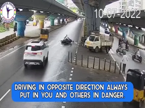 Cyberabad Traffic Police: Driving Against The Traffic Flow is Always Dangerous
