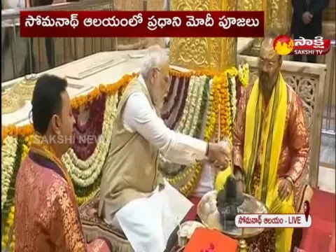 PM Narendra Modi Special Pooja In Somanath Temple  