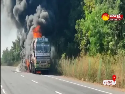 Lorry Fire Accident in Jayasankar Bhupalapally District