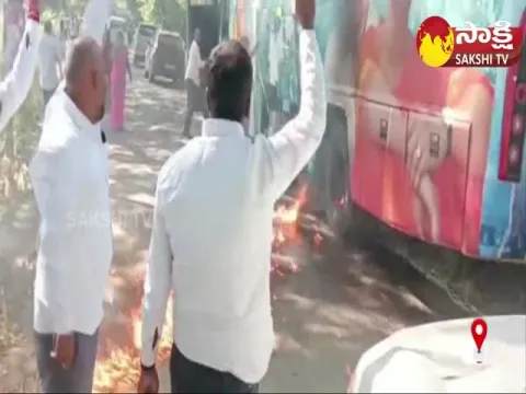 TRS Leaders Put Fire On YSRTP Chief YS Sharmilas Caravan