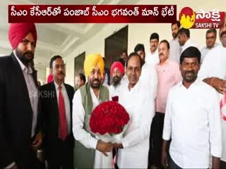 Punjab CM Bhagwant Mann Met CM KCR at Pragathi Bhavan In Hyderabad