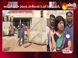 Senior IAS Sri Lakshmi Inspected Ambedkar Statue In Vijayawada