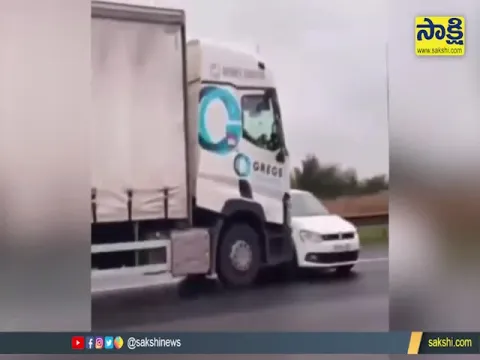 Viral Video Truck Driver Drags Car