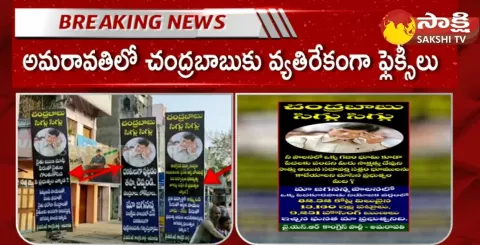 Flexis Against Chandrababu In Amaravathi