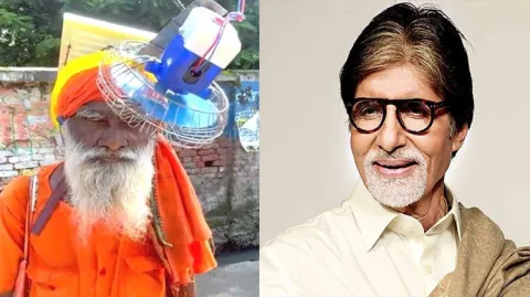 Viral Video Old Man With Solar Fan On His Head
