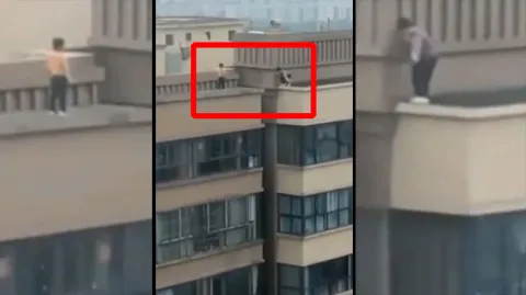 Viral Video 2 Childrens Dangerous Stunt On The 27th Floor In China
