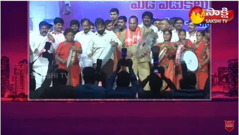 Minister Malla Reddy Plays Drums At May Day Celebrations