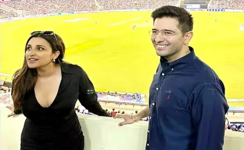 Parineeti Chopra And Raghav Chadha Watch IPL match
