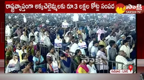 Huge Crowd In CM YS Jagan Public Meet At Gudivada