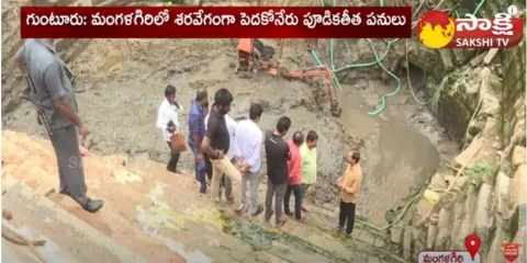 Mangalagiri Pedda Koneru Silt Cleaning Works are Fast 