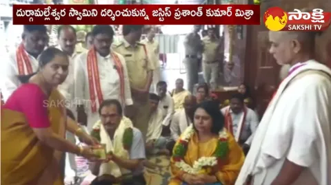 Justice Prashant Kumar Mishra Visits Durga Malleswara Swamy Temple