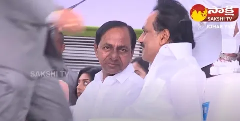 Ys Vijayamma and CM KCR and CM Stalin Visuals At YS Jagan Swearing in Ceremony
