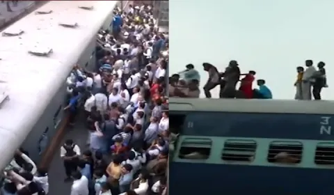Viral Video Heavy Crowd In Trains