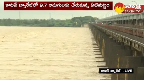 Heavy Inflow Of Flood Water To Dowleswaram Cotton Barrage