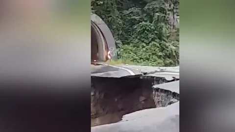 Highway Road Collapses Terrifying Video Goes Viral