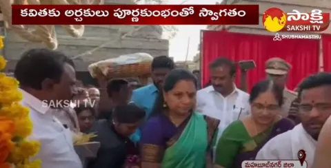 MLC Kavitha Special Prayers at Jogulamba Bala Brahmendra Swamy Temple 