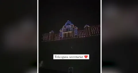 Drone Show In Telangana Secretariat