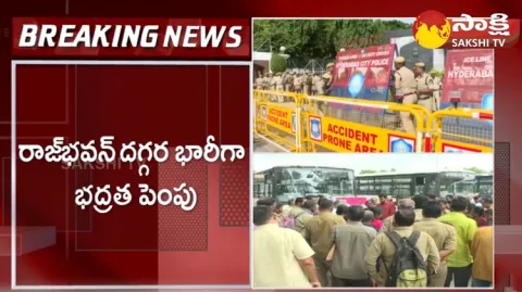 Tight Security To Telangana Raj Bhavan