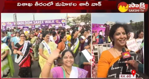 Womens Saree Walk At Vizag Beach